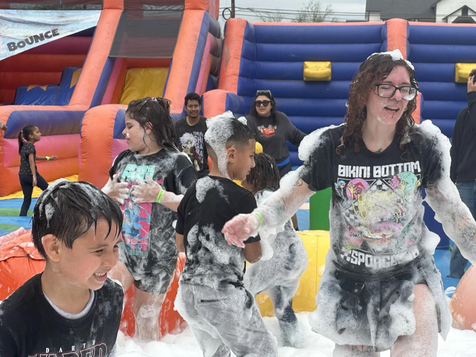 Guests enjoying a foam party
